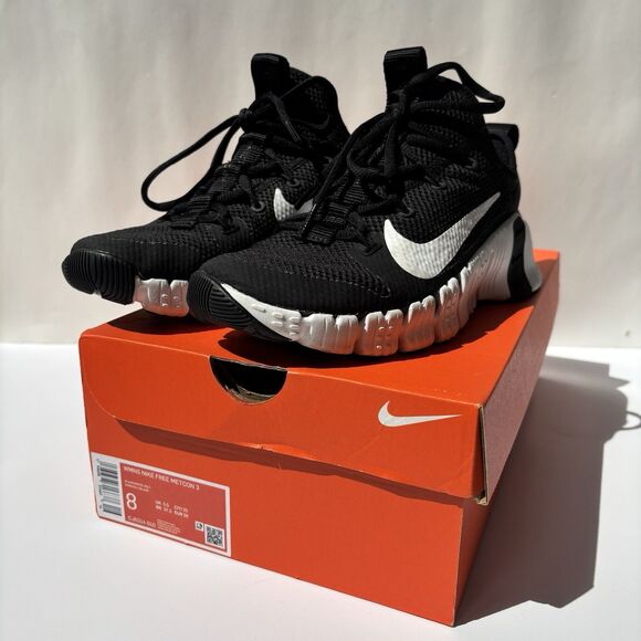 Nike Womens Shoes Size 8 Free Metcon 3 Black White Workout Training CJ6314-010 - Picture 1 of 12